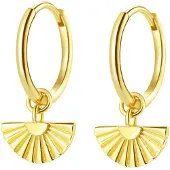 Hey Happiness Boucles d'oreilles 'Fan Hoops' or