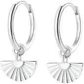 Hey Happiness Boucles d'oreilles 'Fan Hoops' argent