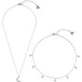 Hey Happiness Chaîne 'Star and Moon' argent