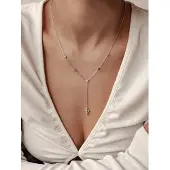 Hey Happiness Chaîne 'Y Lariat' argent