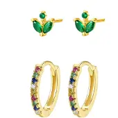 Hey Happiness Boucles d'oreilles 'Rainbow' or