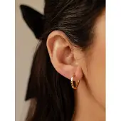 Hey Happiness Boucles d'oreilles 'Large Band' or