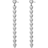 Hey Happiness Boucles d'oreilles 'Heart Cascade' argent