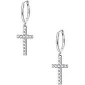Hey Happiness Boucles d'oreilles 'Kreuz' argent