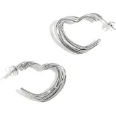 Cala Rose Boucles d'oreilles 'WAVY HEART' argent