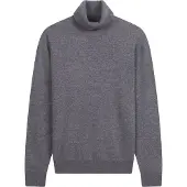 GOBI Cashmere Pull-over 'Men's Essential Turtleneck Cashmere Sweater' gris denim