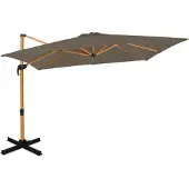 Vonroc Parasol cantilever Pisogne 300x300cm - Parasol haut de gamme - aspect bois | Taupe