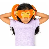 Puckator Relaxeazzz peluche Adoramals orang-outan oreiller de voyage rond & masque pour les yeux, Accessoires de voyage, Multicolore