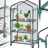 TecTake Serre Hobby avec 3 étagères 69x49x125 cm 401862