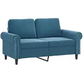 vidaXL Ensemble de canapés 4 pièces avec coussins bleu velours