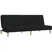 vidaXL Canapé-lit 2 places noir tissu