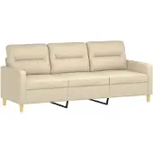 vidaXL Canapé 3 places crème 180 cm Tissu