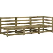 vidaXL Canapé de jardin 3 places en pin imprégné