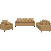vidaXL Ensemble de canapés 3 pièces avec coussins Marron Velours