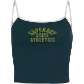 Superdry Femme Athletic Essentials Crop Cami Top Vert Taille: 42