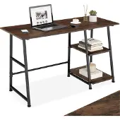 TecTake Table de bureau Paisley 120x50x73,5cm - Bois foncé industriel, rustique