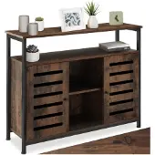 TecTake Buffet Warrington 100x37x82cm - Bois foncé industriel, rustique