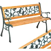 TecTake - Banc de jardin - bois/fonte - 124x52x74 cm - 401424