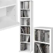 TecTake - Présentoir CD/DVD - vertical 90x21x16 cm blanc