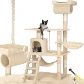 TecTake Arbre à Chat STOKELEY 141 cm - beige