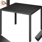 TecTake Table de jardin carrée MAREN pieds réglables 90 x 90 cm x 74,5 cm - noir