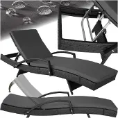TecTake Bain de soleil en osier Oce?ane - noir - 403145