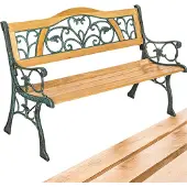 TecTake - Banc de jardin - Banc pour 2 personnes - 2 places - Pour jardin, balcon ou terrasse - Bois et fonte - 124 cm de large
