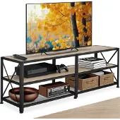 TecTake Meuble bas - 141 cm, Bois clair industriel, Chêne Sonoma