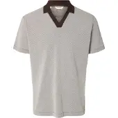 Selected T-Shirt brun foncé / blanc
