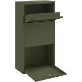 vidaXL Boîte à colis vert olive 44x22x82 cm en métal