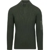 Suitable Mou Pull Demi-Zip Vert Foncé