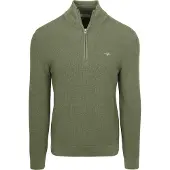 Gant Pull Demi-Zip Micro-Texturé Vert