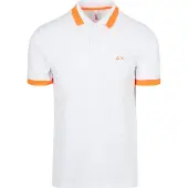 Sun68 Polo Rayures Fluo Blanc