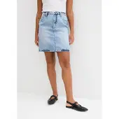 Bonprix Jupe en jean, taille mi-haute, peu extensible