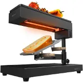 Cecotec Raclette Cheese&Grill 6000, noir. Puissance : 600 W, fonction grill, finition en acier inoxydable, thermostat réglable