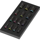 Wera 05150118001 15 Pièces 9728 Zyklop B Impaktor Deep Jeu De Douilles Dans Un Insert En Mousse - 3/8"