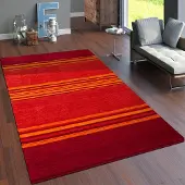 Paco Home Tapis salon à poils courts, motif ethnique géométrique, fait main, Gabbeh, dimensions 120 x 170 cm