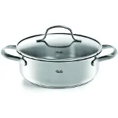 Fissler San Francisco / Marmite à rôtir en acier inoxydable (2,1 L - Ø 20 cm) avec couvercle en verre, bord verseur, économe en énergie - également induction