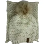 Kumixi Bonnet 'Set: Mütze & Loop Schal' beige