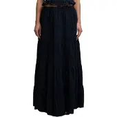Superdry Tiered Maxi Long Skirt Noir XS Femme