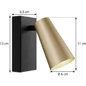 LUCANDE Applique Murale , Angelina, dimmable, Noir, Chambre à coucher, Métal, Scandinave