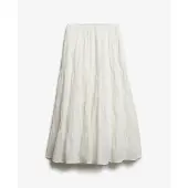 Superdry Tiered Maxi Long Skirt Blanc M Femme