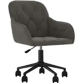 vidaXL Chaise de bureau pivotante gris foncé velours