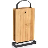 Zeller Set de supports pour planches, 5 pièces, bambou/métal, Planche à découper, Multicolore, Noir