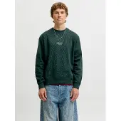 Jack & Jones Sweat-shirt 'JJESoho' vert foncé / blanc