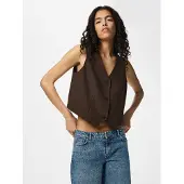 Pieces Gilet de costume 'PCBosella' chocolat