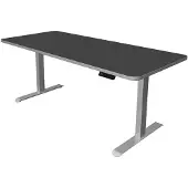 Kerkmann Move 3 Premium höhenverstellbarer Schreibtisch anthrazit rechteckig T-Fuss-Gestell silber 1