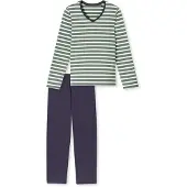 Schiesser Pyjama 'Casual Essentials' marine / vert / blanc