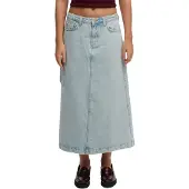 Superdry pour femme. W7210406A Jupe Denim Cargo Maxi bleu (L), Casuel, Coton