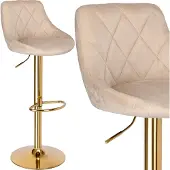 EHokery Cydro Gold Beige Velvet Bar Hocker